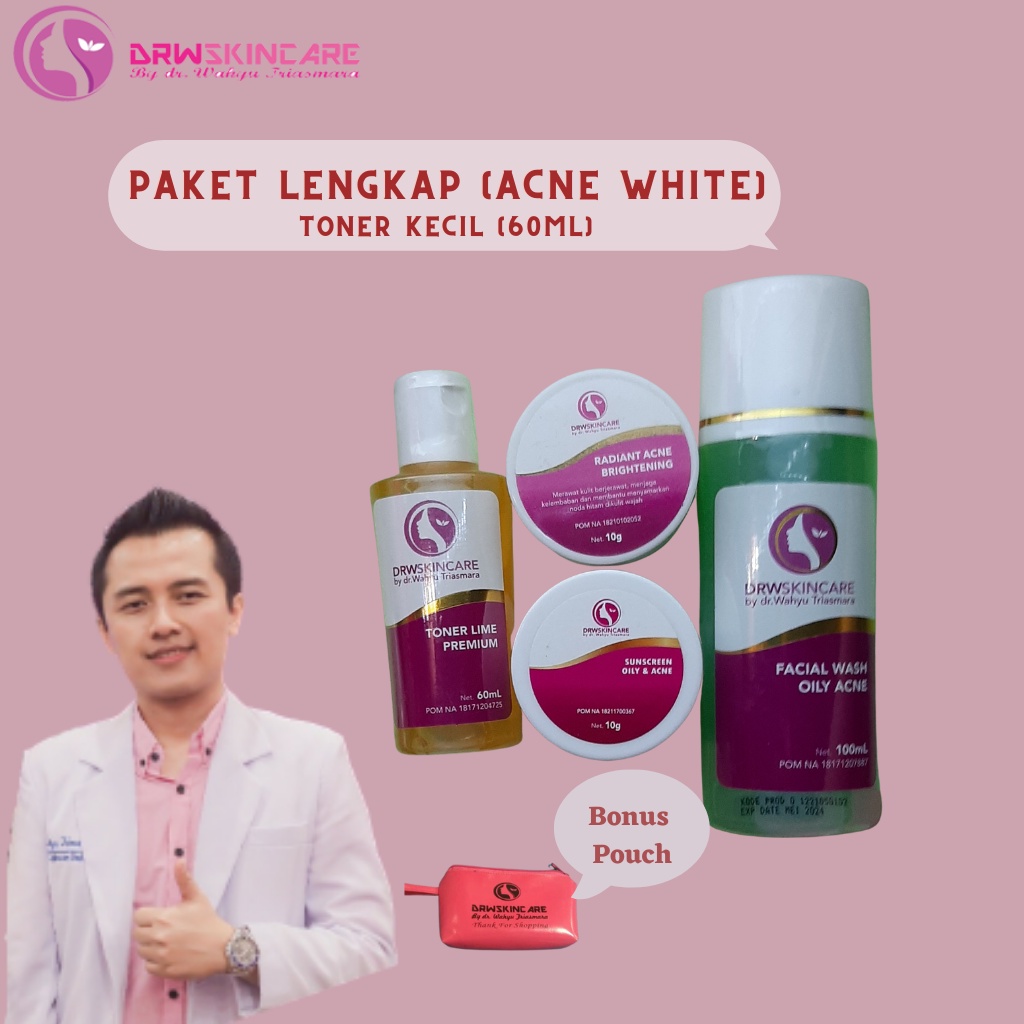 Drw skincare ORI paket radiant acne brightening, untuk hilangkan bekas jerawat, beruntus, dan bersih