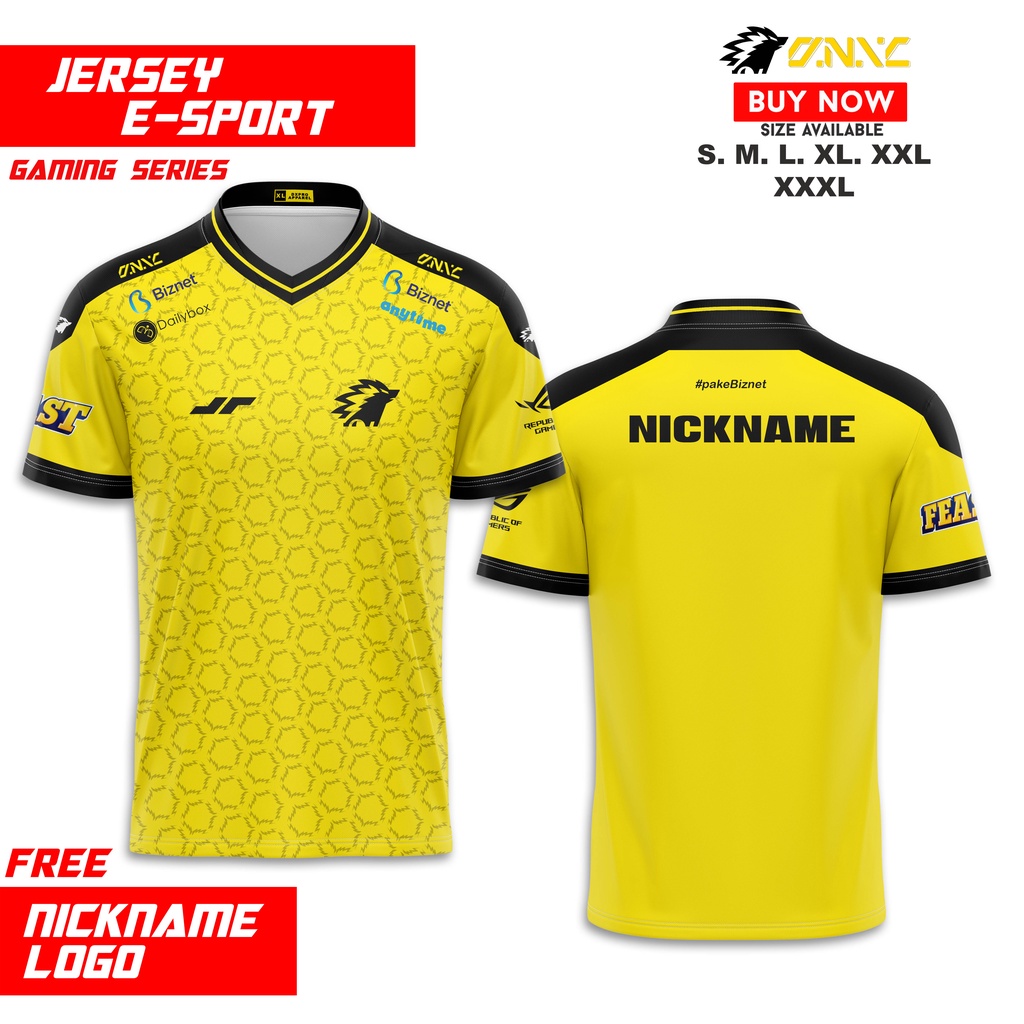 JERSEY KAOS GAME ONIC 2021 YELLOW BLACK FREE NAME