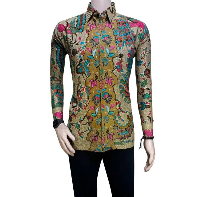  Kemeja Risna batik HRB026 kenongo kemeja hem pendek 