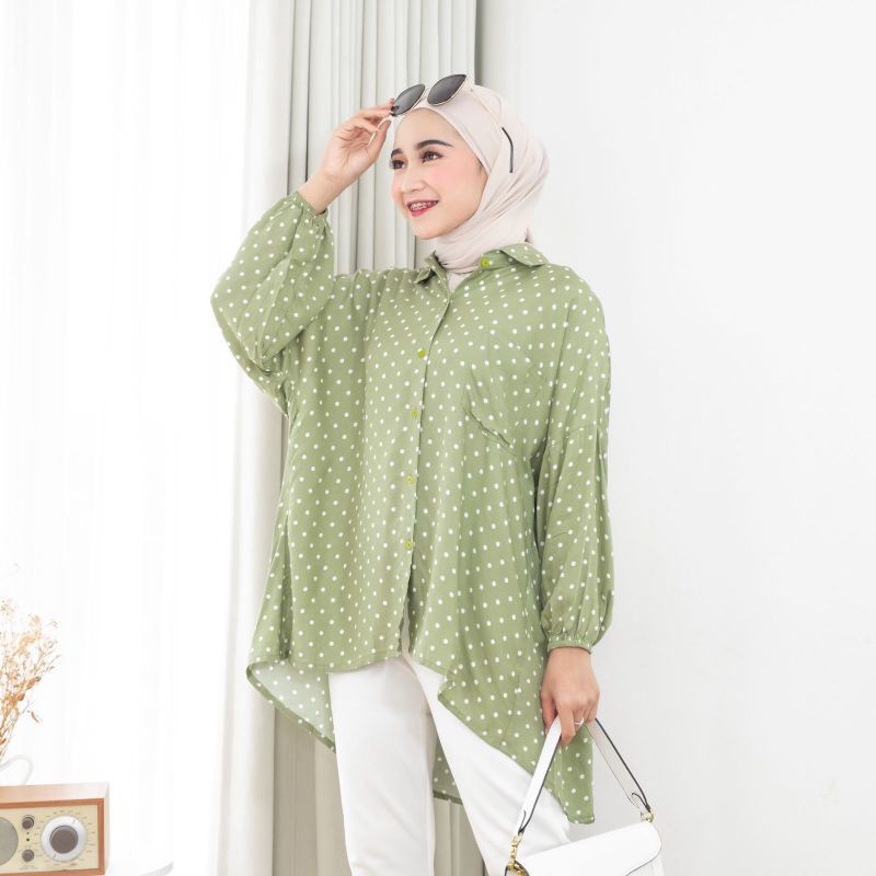 KEMEJA OVERSIZE MOTIF WANITA RAYON JUMBO / BLOUSE OVERSIZE WANITA MOTIF BIG SIZE FULL KANCING