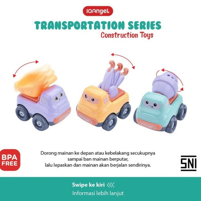 IQ ANGEL Cars Toys Construction Truck Series Mainan Mobilan Bayi