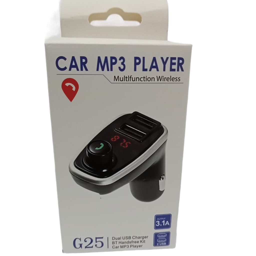 Car Charger G25 Dual USB 3.1A Wireless Bluetooth FM Transmitter MP3 Car Charger