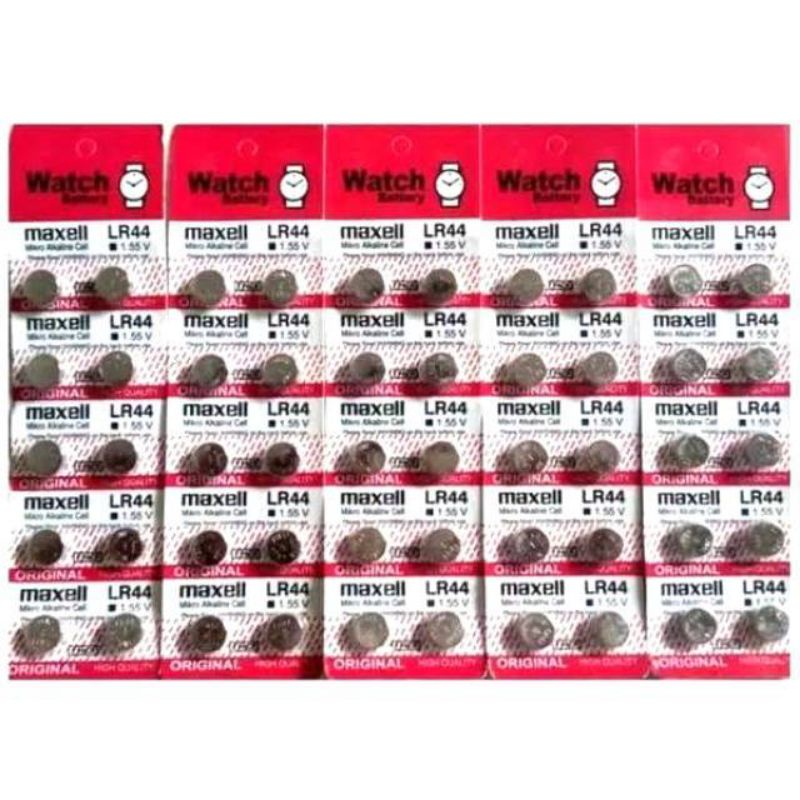 Baterai Maxell LR44/baterai kancing LR44 Original