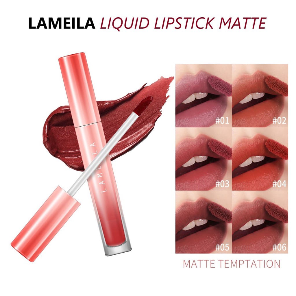 LAMEILA 1040 LIQUID LIPSTICK MATTE WATERPROOF TAHAN LAMA