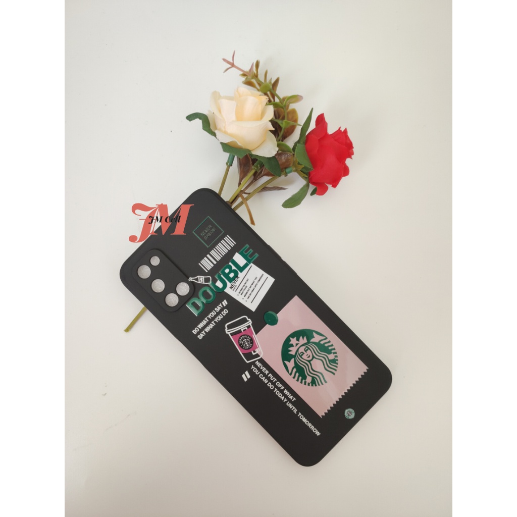 JM STARBUCKS CASE SQUARE EDGE SAMSUNG A02 M02 A02S M02S A03 A03S A03 CORE A32 4G A22 4G A11 M11 A12 M12 / CASE STARBUCKS / CASE STARBUCK / SILIKON STARBUCK-BLACK DOUBLE