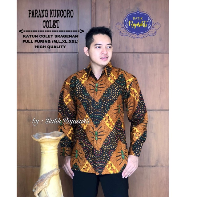 Kemeja Batik Cowok PARANG KUNCORO FULL FURING Katun Halus Ori Solo