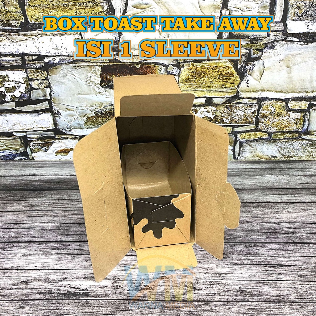 Dus Toast Take Away Isi 1 Sleeve / Box Toast Ala Jiwa Toast / Full Laminasi / Kotak Toast Take Away / Kemasan Toast Take Away / Kraft Laminated