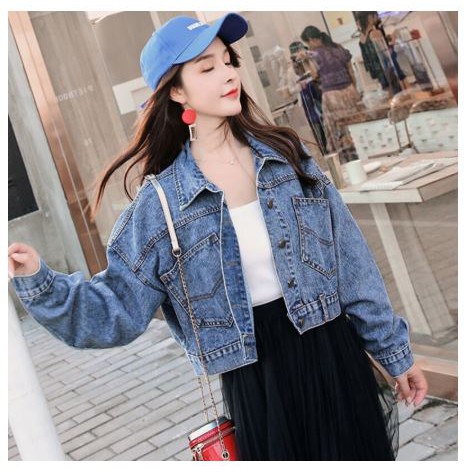 Jaket levis wanita crop denim//Jaket jeans crop sexy