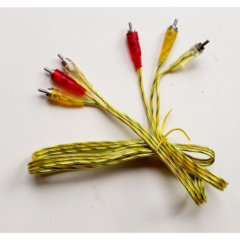 Kabel RCA 3-3 transparant 1.5m Kabel audio 3 ke 3