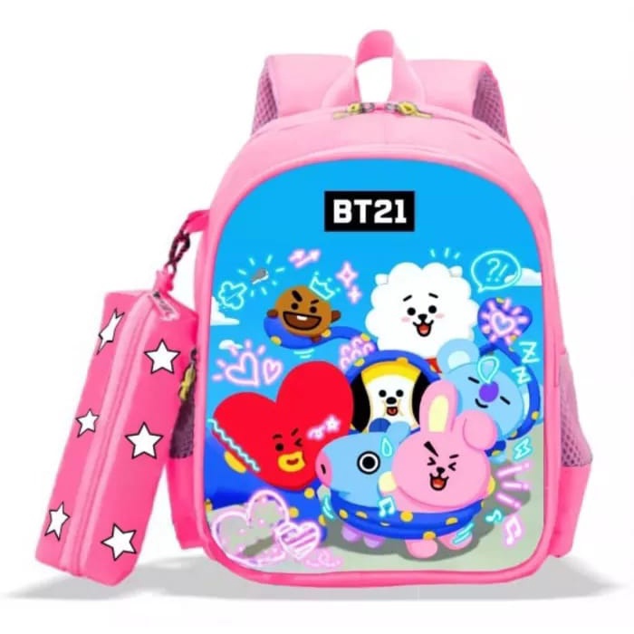 Tas Sekolah Anak Perempuan Karakter BT21 Ransel Anak Cewek