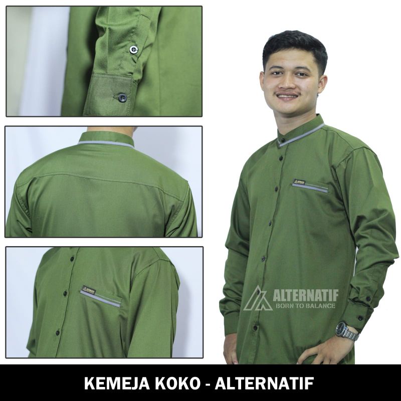 Baju Koko Dewasa Lengan Panjang Material Catton Toyobo fodu Adem Serap Keringat