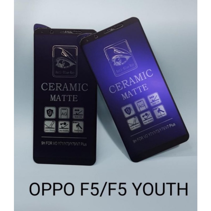 TG Temperd Glass Ceramic Blue Matte Oppo F5 TG Ceramic Blue F5 Anti Radiasi
