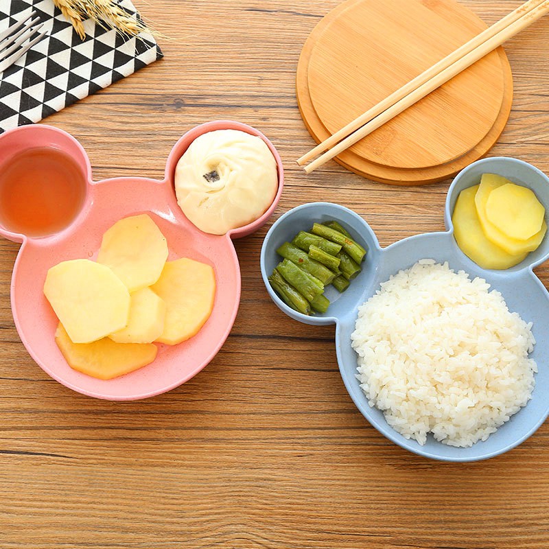 Piring Makanan Dengan Bentuk Kartun Dan Bahan Jerami Gandum Untuk