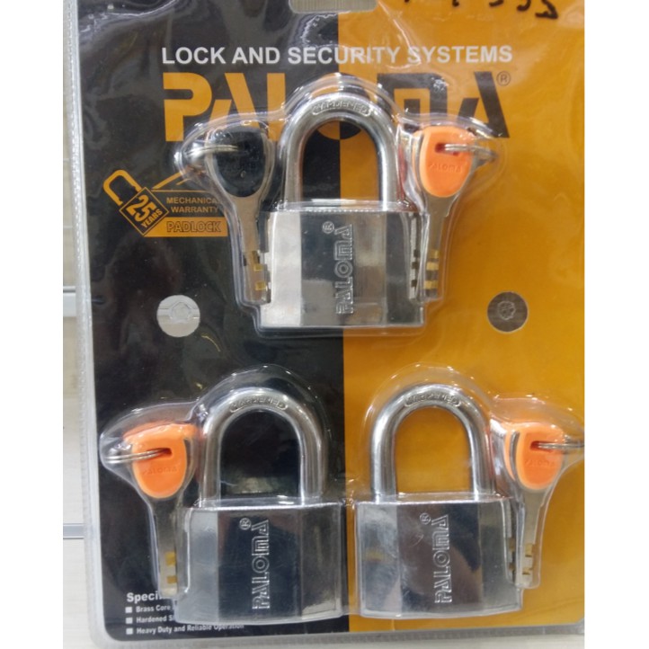 Gembok PALOMA PLP 533 P-500 60mm-3 Short CH PAKET GEMBOK MASTER KEY