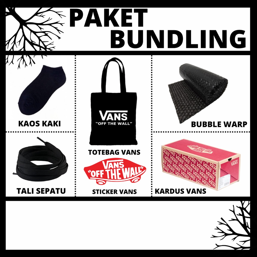 TALI SEPATU + KAOS KAKI + BUBBLE WARP + STICKER + BOX VANS