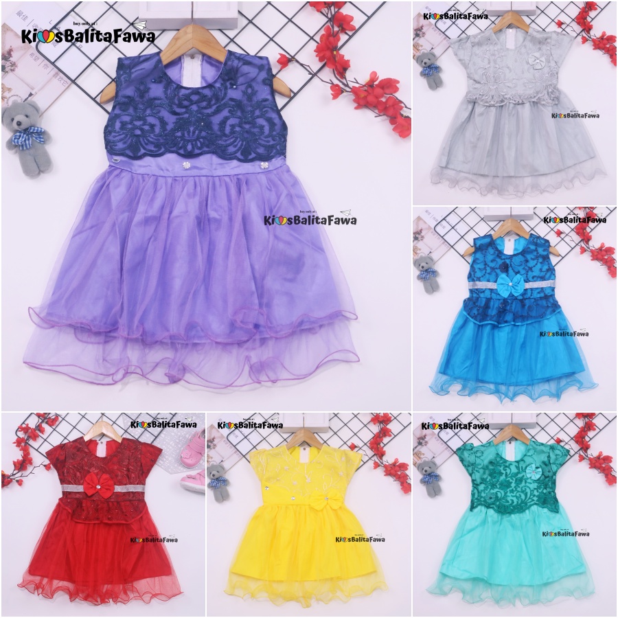 Gaun Baby Bella Uk. 6-18 Bulan / Dress Bayi Murah Baju Perempuan Gaun Pesta Anak Cewek Princess Kids