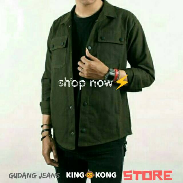 Jaket Semi Parka Hijau Army