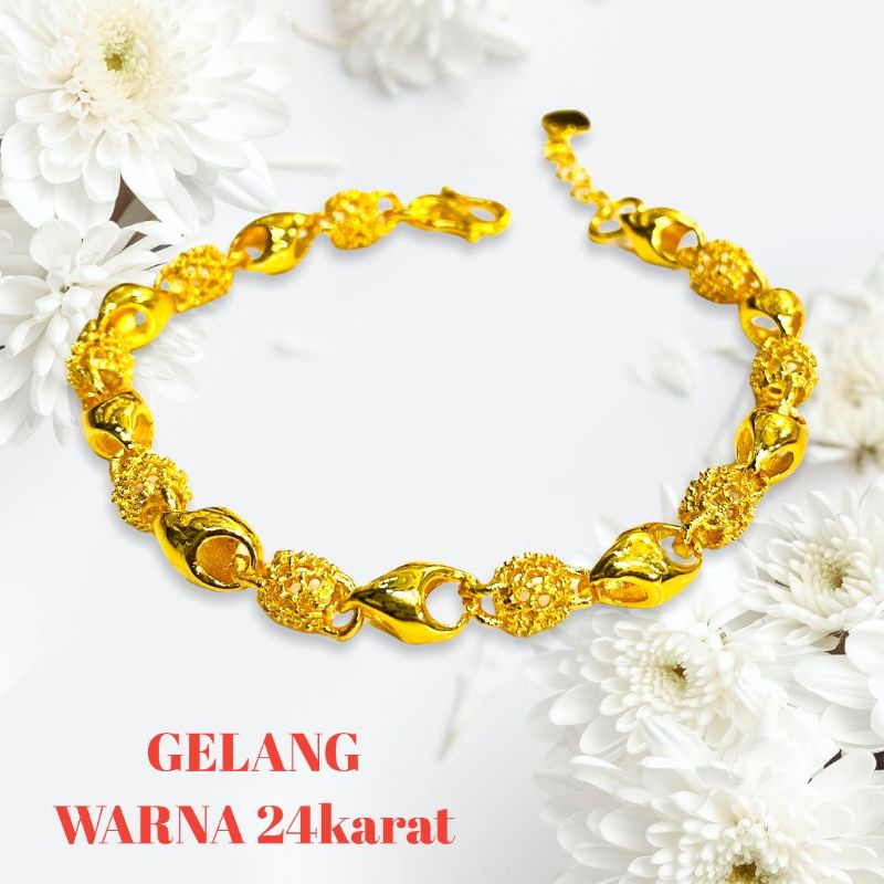 gelang wanita //perhiasan //Kuningan di lapisi emas//gelang