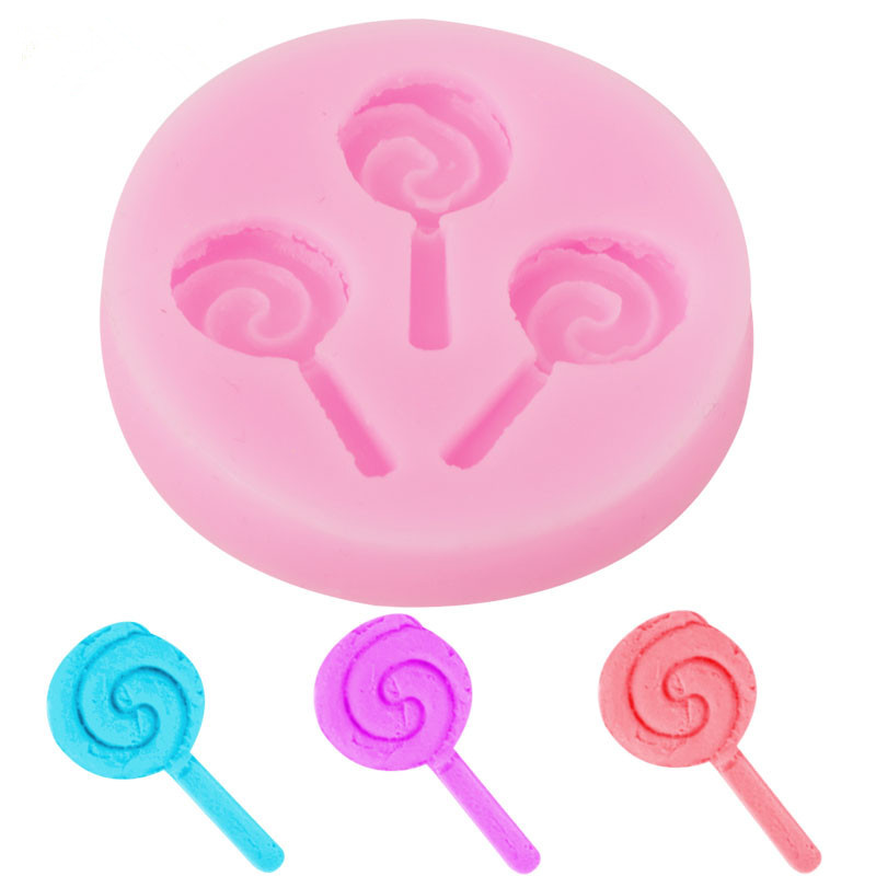 Mini Cute Lollipop Design Silicone Fondant Mould 3D Sweet Candy Chocolate Mold DIY Party Cake Biscuit Baking Tool