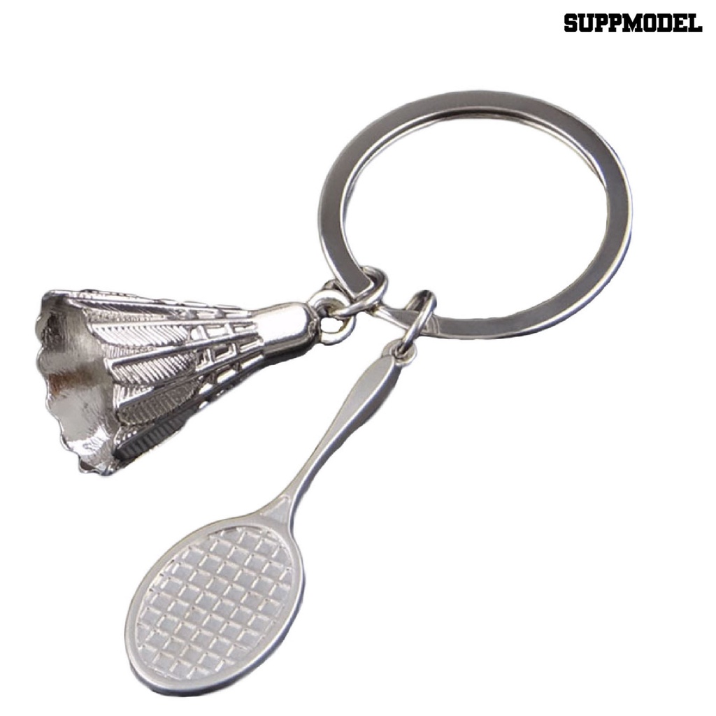 Gantungan Kunci Bentuk Raket Badminton Shockproof Bahan Zinc Alloy Untuk Mobil