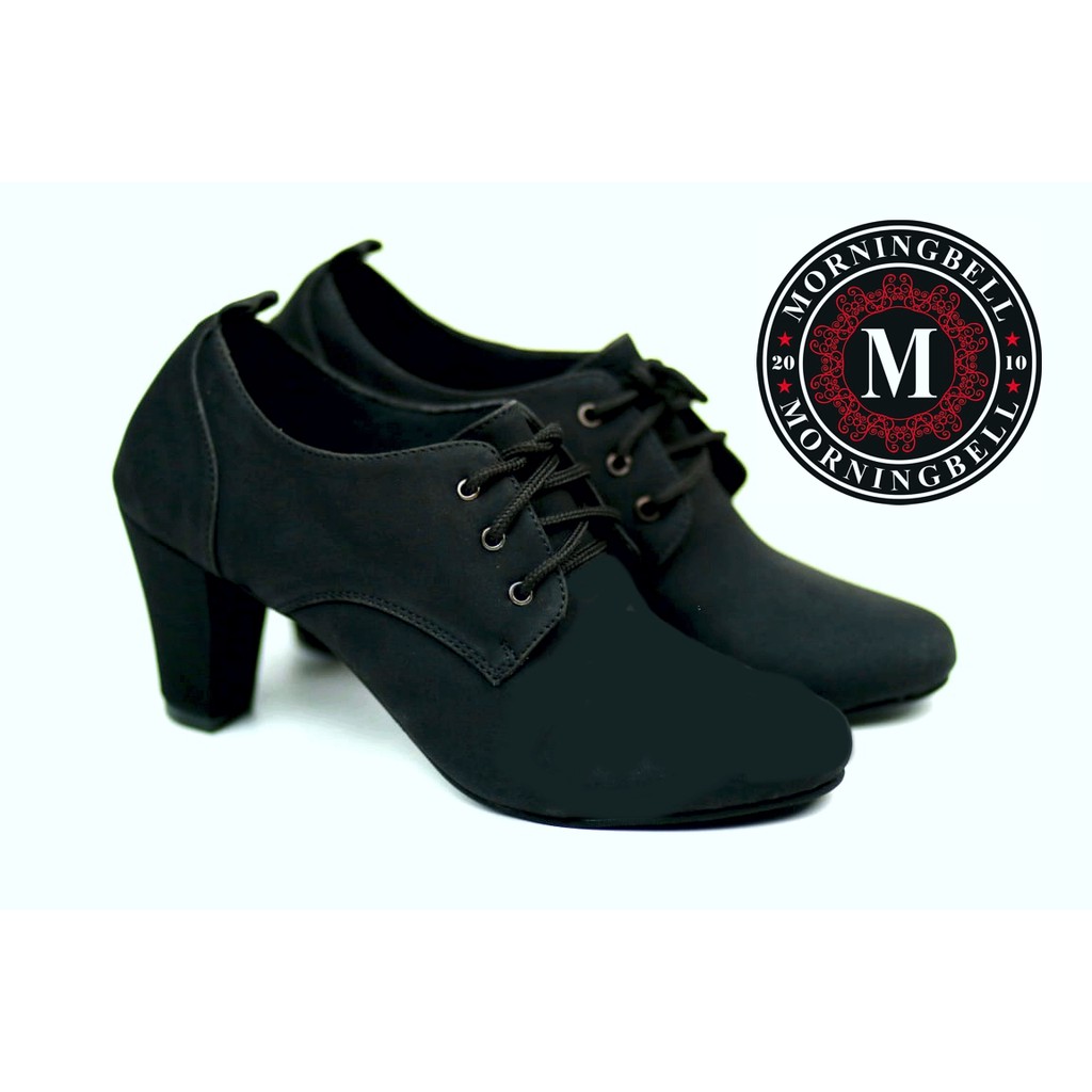 NEW ARRIVAL !! SEPATU WANITA HEELS BOOT HITAM MORNINGBELL ORIGINAL