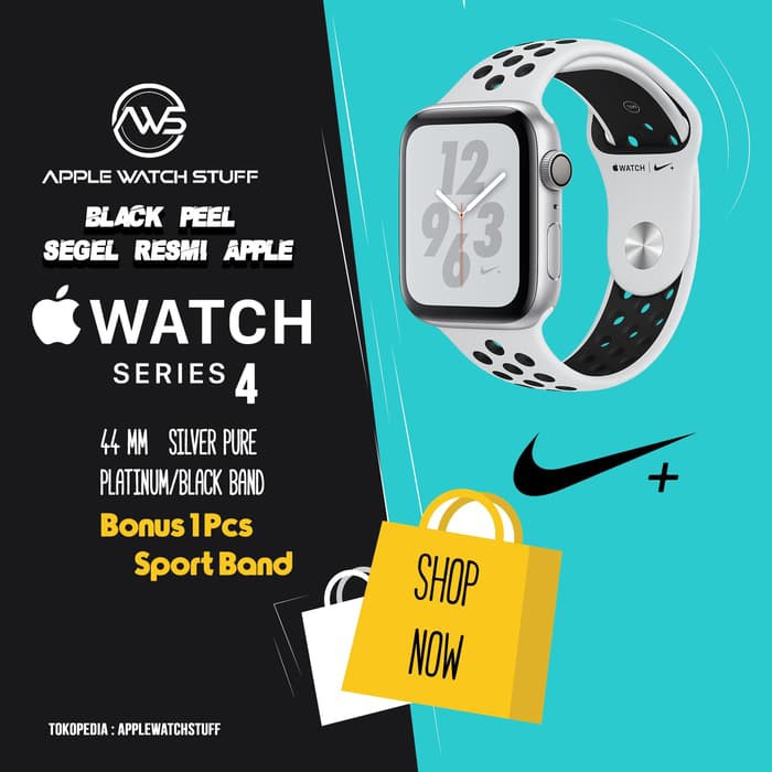 Apple Watch Series 4 GPS Nike+ 44mm Silver Pure Platinum/Black Band