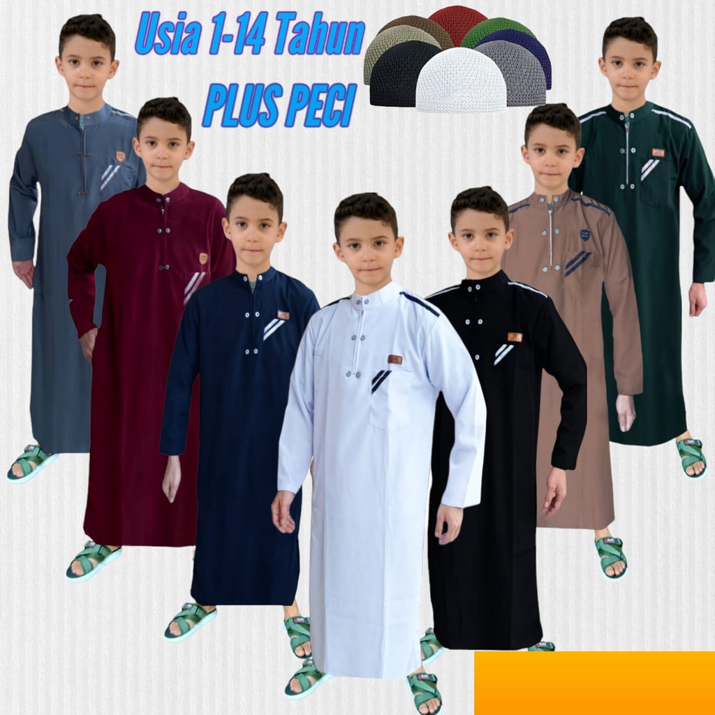 AR-RIZQI / gamis anak laki laki/jubah anak TK,SD,SMP/baju muslim anak premium