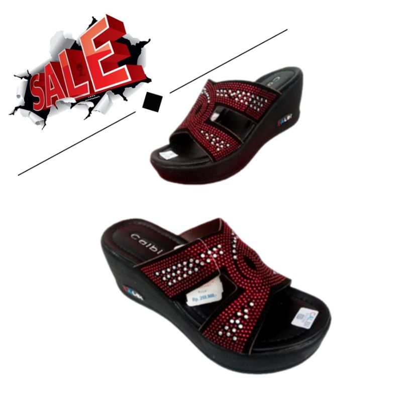 Sandal Calbi Wanita Terbaru-Sandal Wedges Calbi Terlaris Terlaris-Sandal Pesta Wanita Kondangan COD