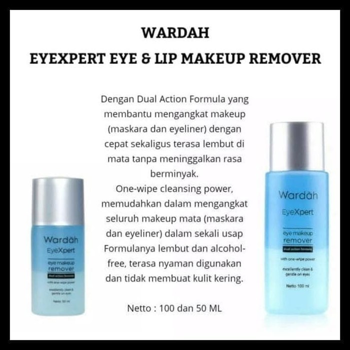 Wardah Eyexpert Eye Lip Make Up remover - 100ml