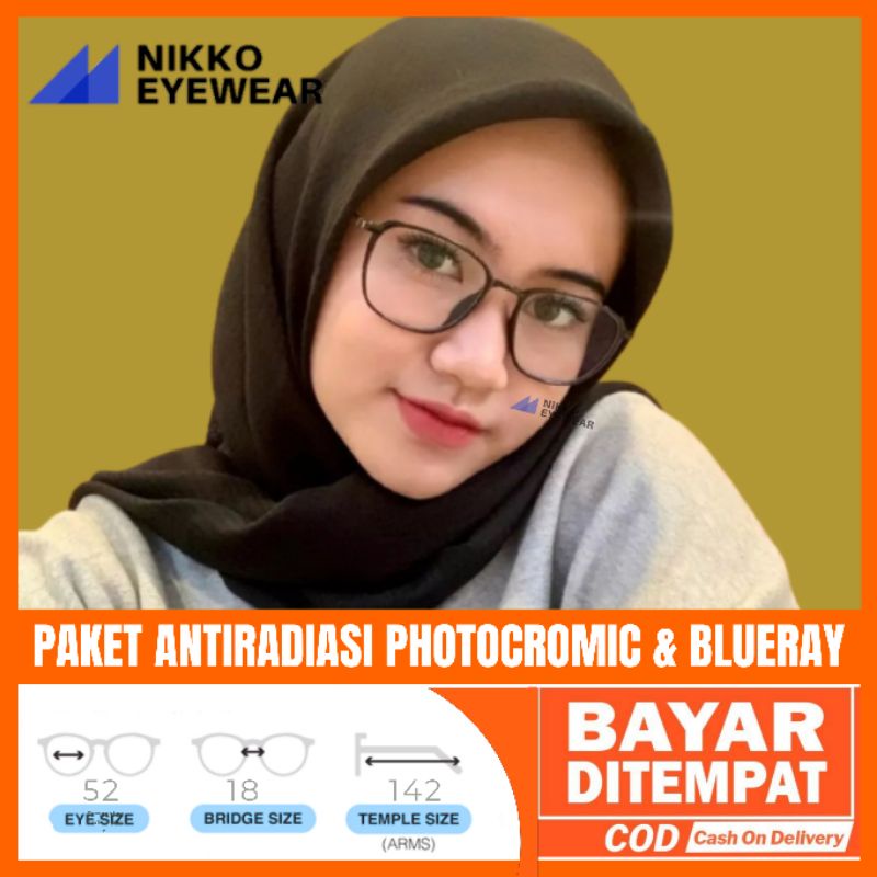 Paket Kacamata 2189 Free Lensa Antiradiasi Photocromic Blueray