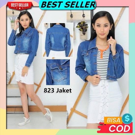 Jaket Jeans Levis Kekinian Murah Cewek Jins Wanita Jacket Terbaru Yl197 Jaket Jeans Hodie C 0852 [O 