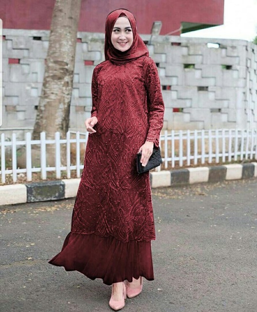 ZR Dress lucinta / Maxi muslimah / Gamis wanita modern