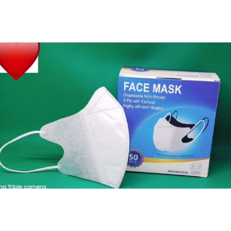 (BISA COD) MASKER DUCKBILL GARIS ISI 50PCS/ MASKER DUCKBILL PUTIH/MASKER DUCKBILL HITAM