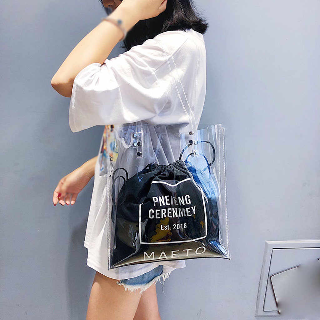 Tas Totebag PVC Mika - Tas Transparan versi korea TM-3001