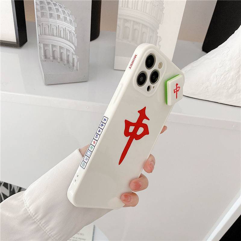 Case Desain Mahjong Gaya China Shockproof Untuk iPhone 12 11 Pro Max Xs XR 7 8 Plus SE 2020 2022