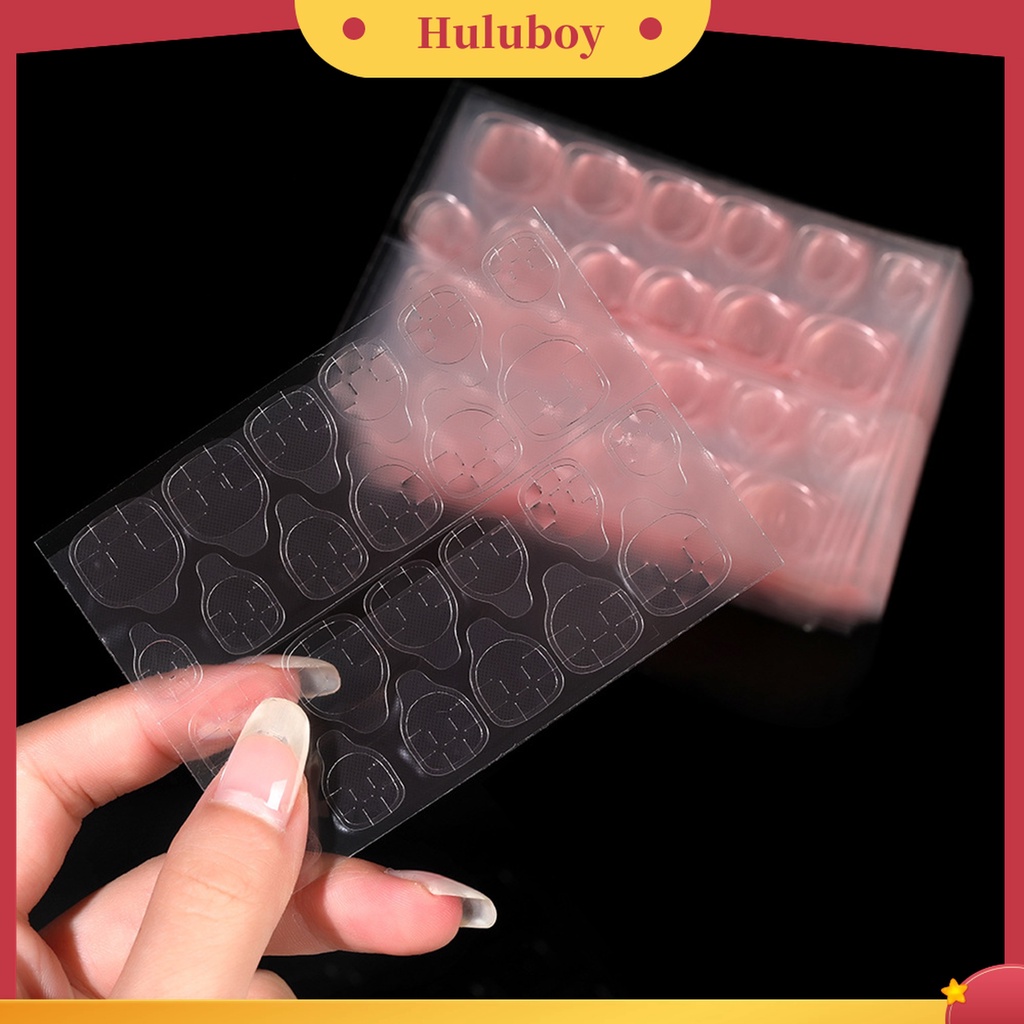 Huluboy Huluboy♡ 240pcs / Set Stiker Lem Gel Jelly Dua Sisi Ultra Tipis Untuk Kuku Palsu Wanita