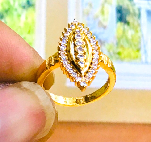 Cincin wanita / cincin permata berlian replika / cincin pengganti emas / cincin lapis emas