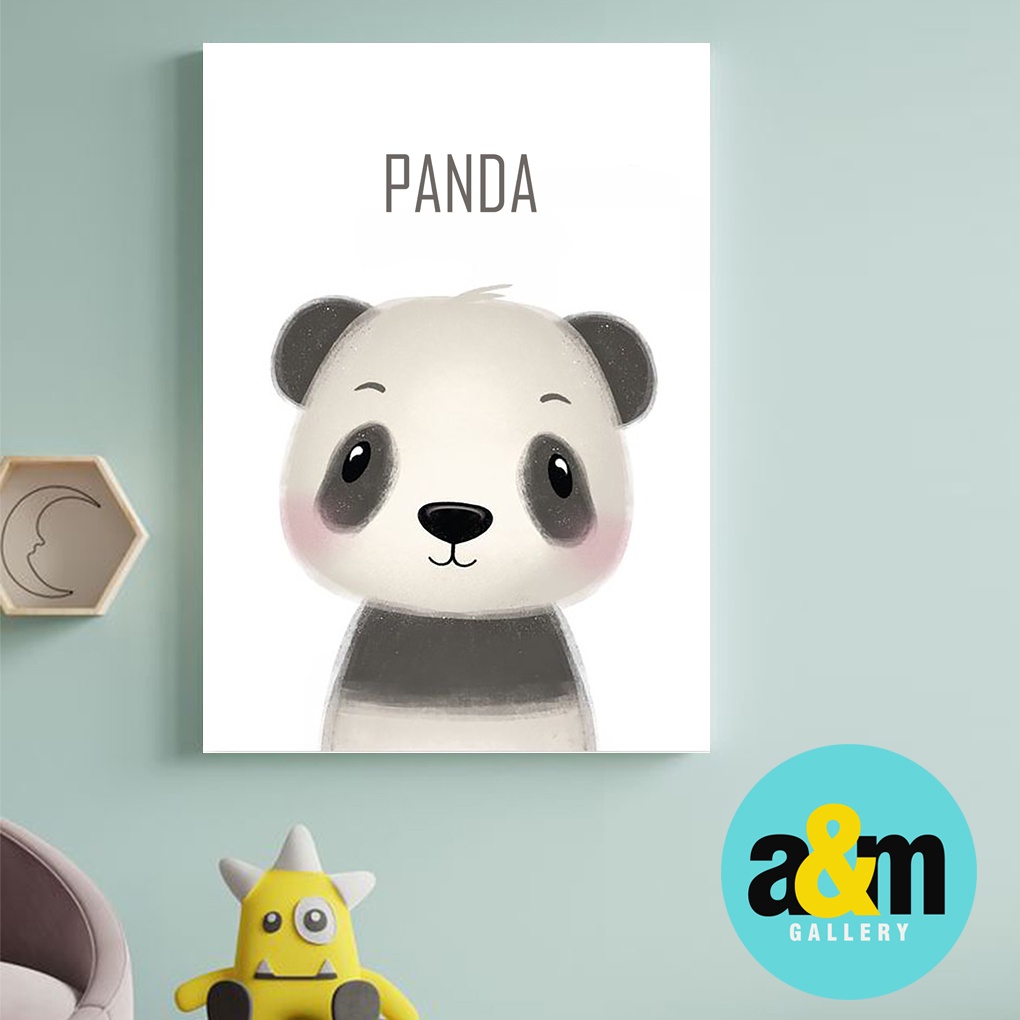 Poster Kayu Hiasan Dinding Kamar Bayi dan anak Gambar Binatang ( A4 ) Dekorasi Kamar anak Wall decor Edukasi Gambar Tema Binatang - A&amp;M