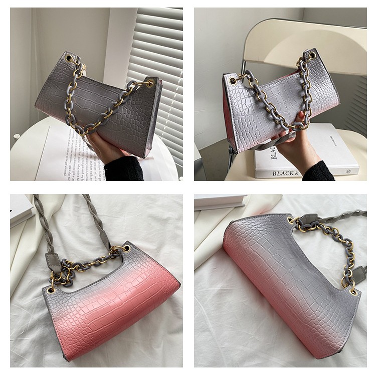 Tas Selempang Retro Untuk Wanita Fashion Gaya Korea / ShoulderBag Wanita Cantik Warna Gradasi Import