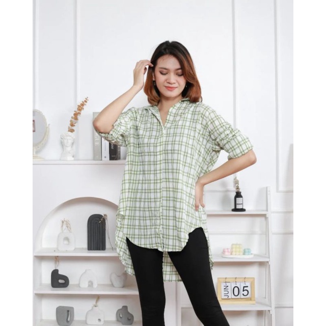 NIKKI OS SHIRTS - kemeja atasan wanita tangan panjang