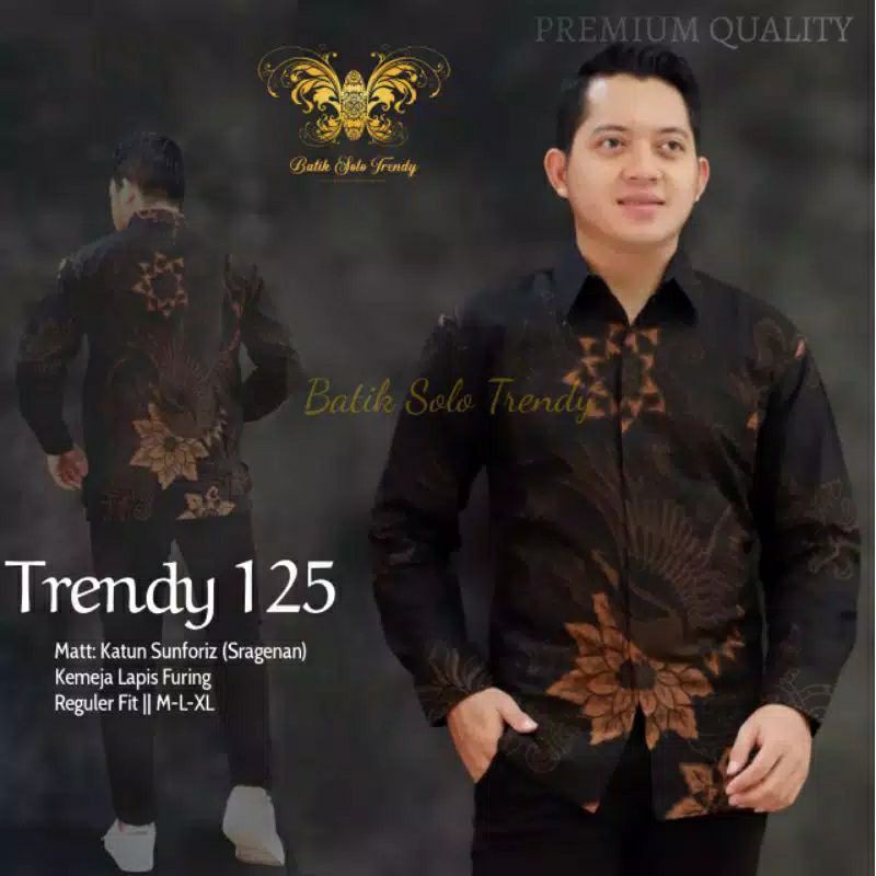 KEMEJA BATIK PRIA TERBARU BATIK LENGAN PANJANG LAPIS FURING BINTANGAN HITAM BATIK WARNA HITAM BATIK