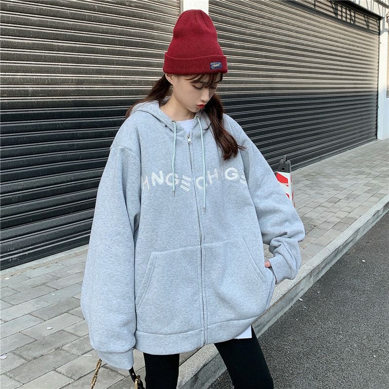 S - XXXXXL(6XL) Zip Hoodie CHNGE Change OVERSIZE Jaket Resleting Fleece BIGSIZE Korean Style Sweatshirt Pria Wanita Harajuku Jaketin aja