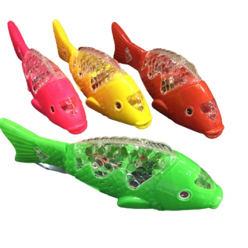 mainan ikan bening lampu dengan full musik bisa jalan charger baterai