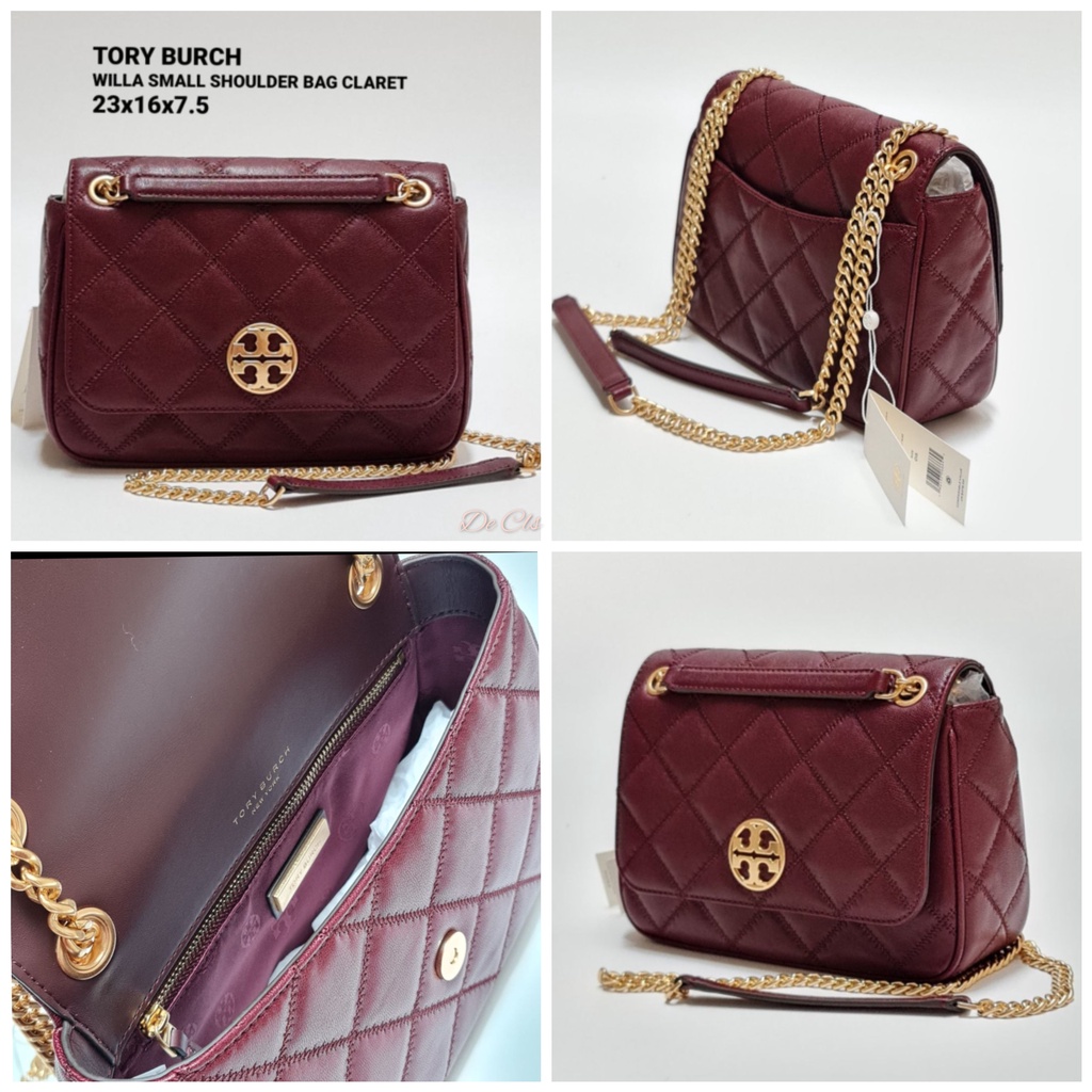 Tas TB Willa small shoulder bag claret sz 23x16x8cm