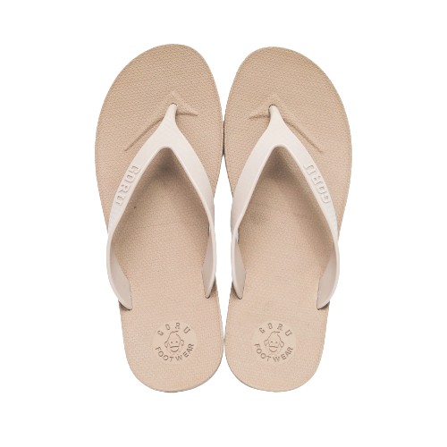 Sandal Jepit Polos Basic GORU Santuy Size 36-43 Unisex - Putih Dekil - Cream-2