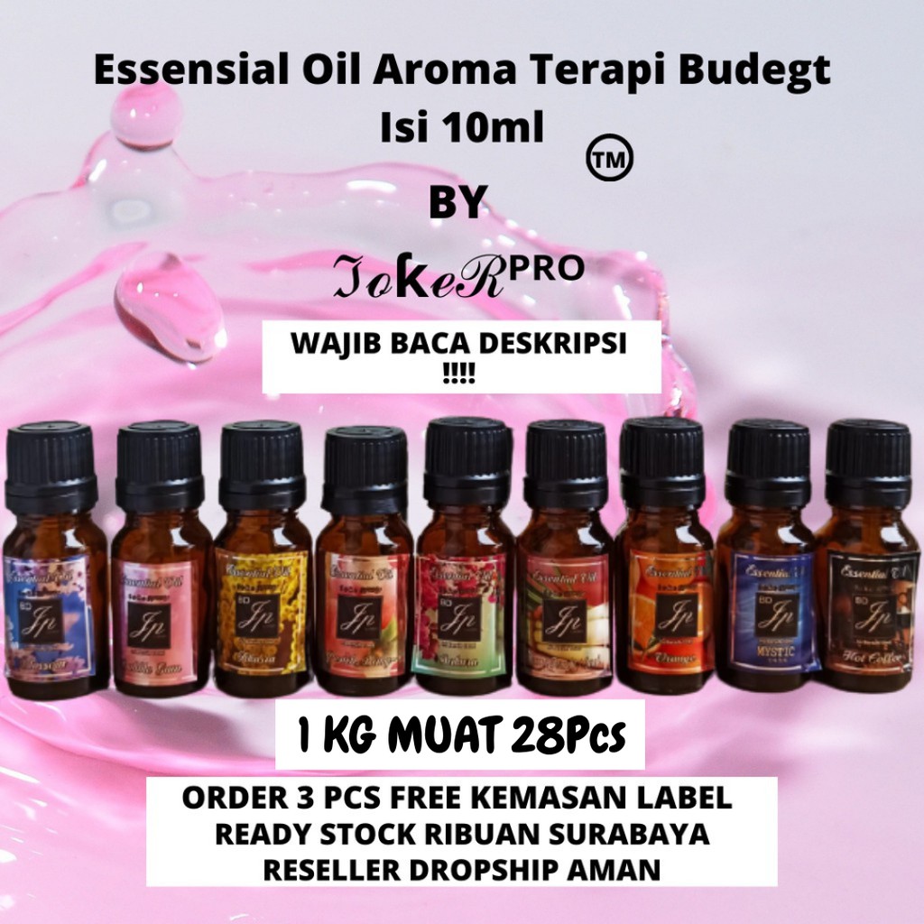 (JILID2) MINYAK ESENSIAL OIL BUDGET 10ML AROMATERAPI  HUMIDIFIER DIFFUSER