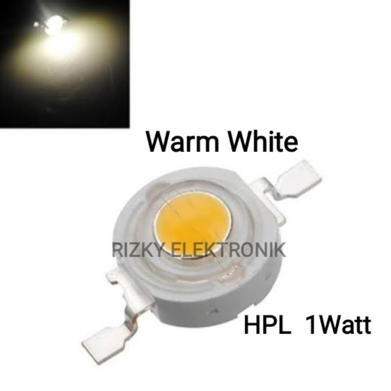 Lampu HPL High Power LED 1W 1 Watt Mata COB Super Bright Warm White