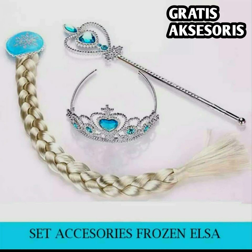 baju frozen + GRATIS AKSESORIS | baju frozen anak perempuan baju elsa frozen baju frozen gaun KE67