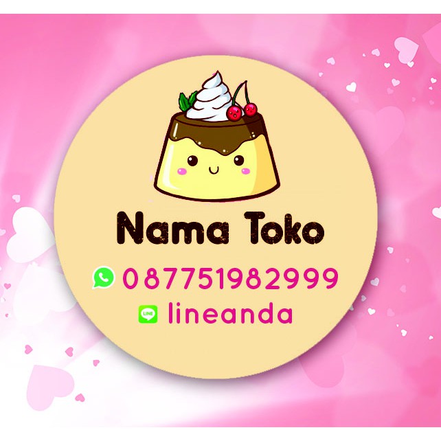 

Sticker / stiker label toko produk pudding makanan