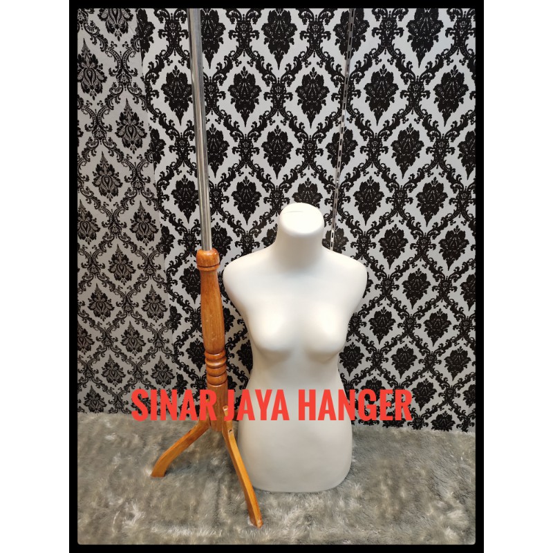 Manekin dress DM butek + kaki kayu